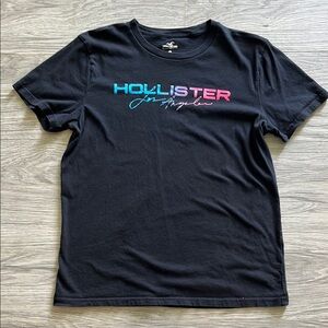 Hollister Black Tee with Vibrant Logo